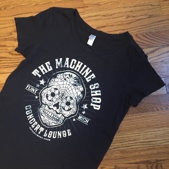 Alternative Apparel Other - Black White Men’s Women’s Sugar Skull Flint Michigan Distressed Cotton Tee Sz M